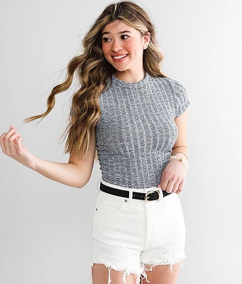 Mock Neck Cropped Top