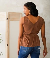 Sheen Peplum Tank Top