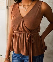 Sheen Peplum Tank Top