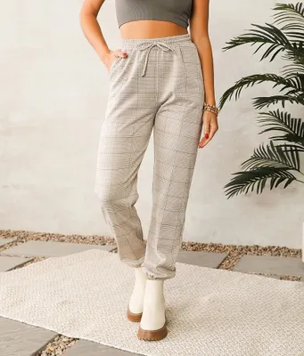 Willow & Root Plaid Knit Jogger