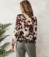 Sheer Cow Print Top