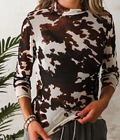 Sheer Cow Print Top