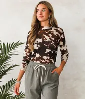 Sheer Cow Print Top