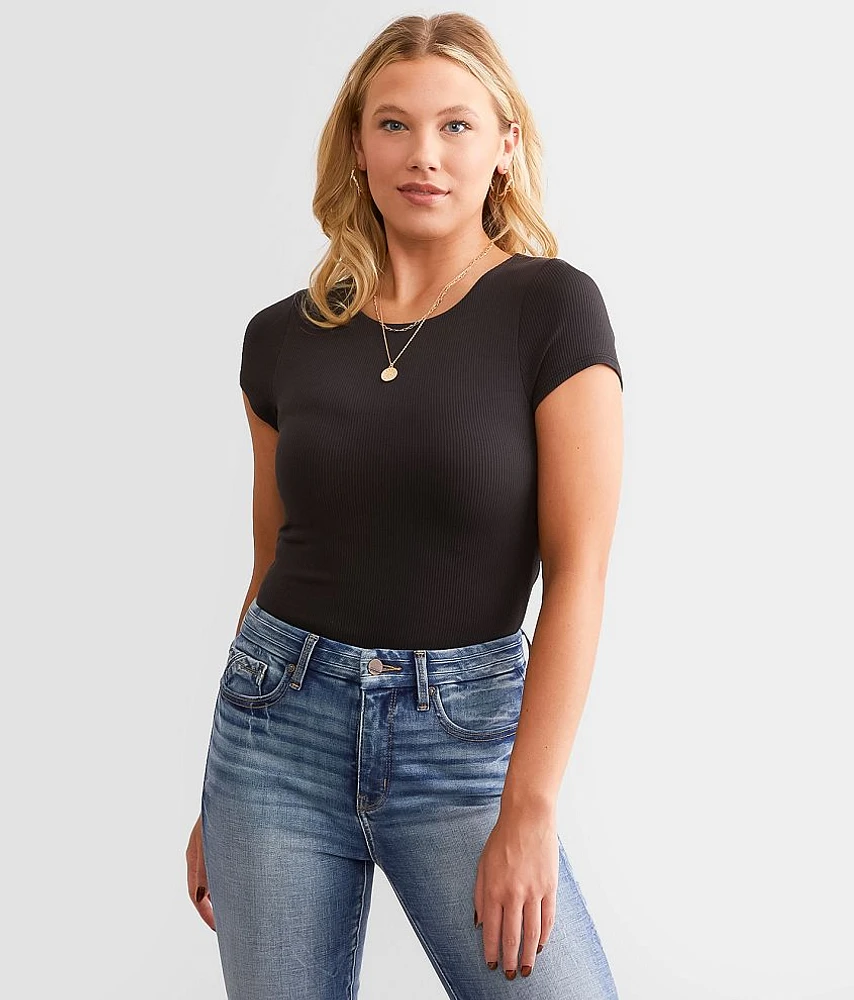 Buckle Black Shaping & Smoothing Ribbed Top