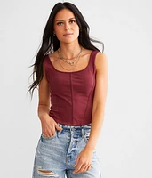 Fitted Corset Cropped Tank Top