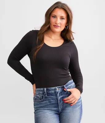 Buckle Black Shaping & Smoothing Ribbed Top