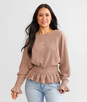 Ribbed Dolman Peplum Top