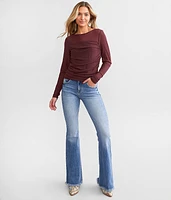 Ruched Mesh Top