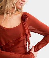 Rosette Ruffle Top