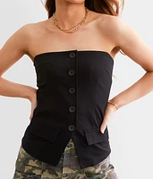 Faux Button Tube Top