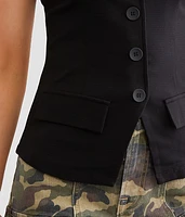 Faux Button Tube Top