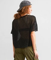 Metallic Fishnet Cropped Top