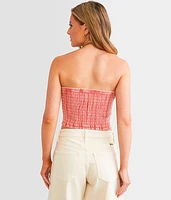 Waffle Knit Hanky Cropped Tube Top