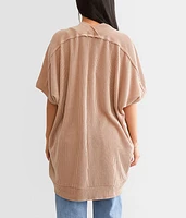 Ribbed Cocoon Cardigan