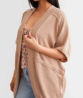 Ribbed Cocoon Cardigan