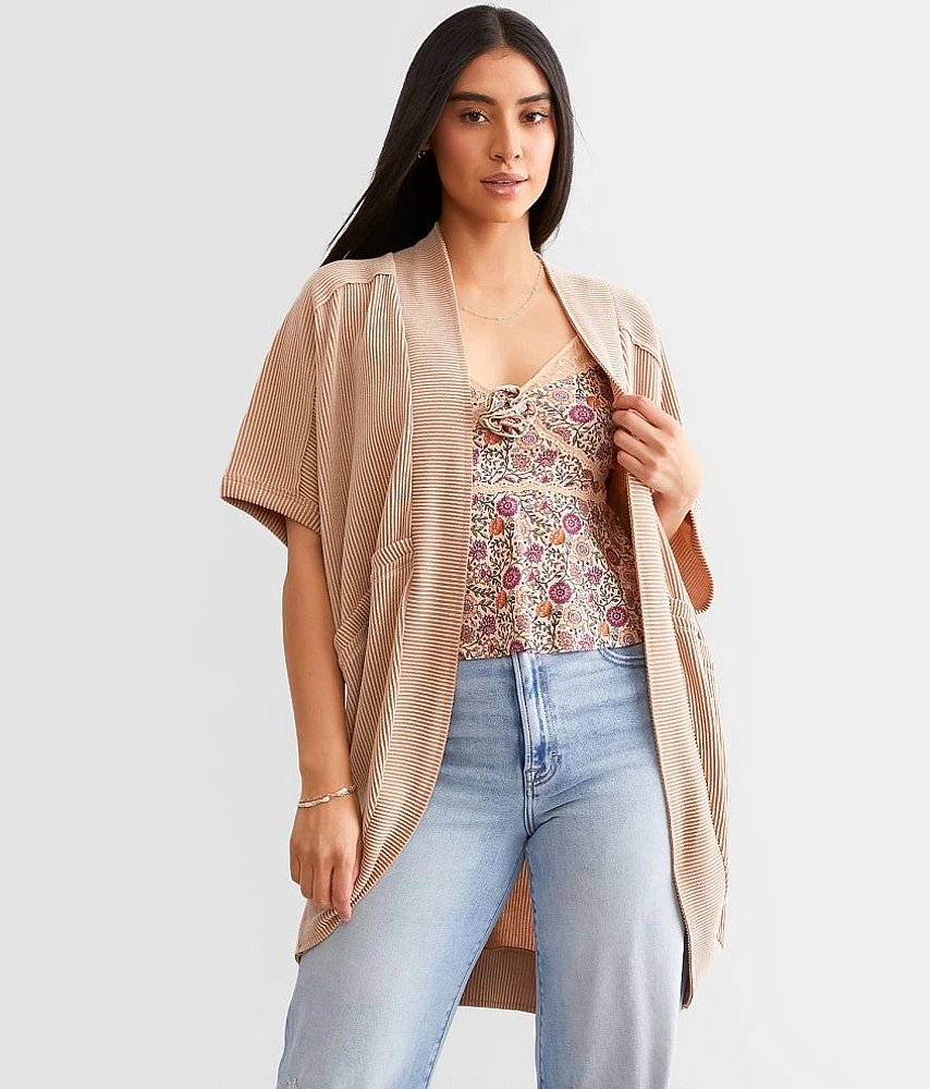 Ribbed Cocoon Cardigan
