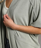 Ribbed Cocoon Cardigan