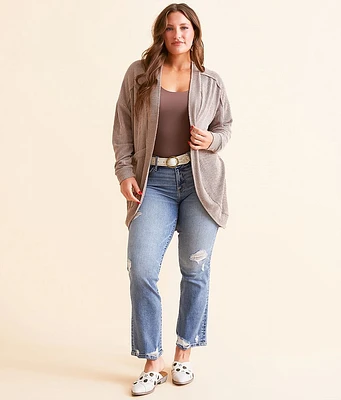 BKE Ribbed Cocoon Cardigan