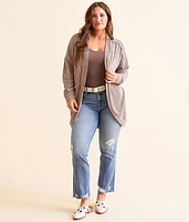 BKE Ribbed Cocoon Cardigan