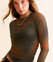 Ruched Mesh Top