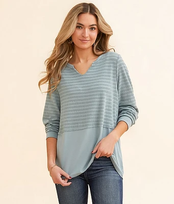 BKE Raw Edge Textured Top