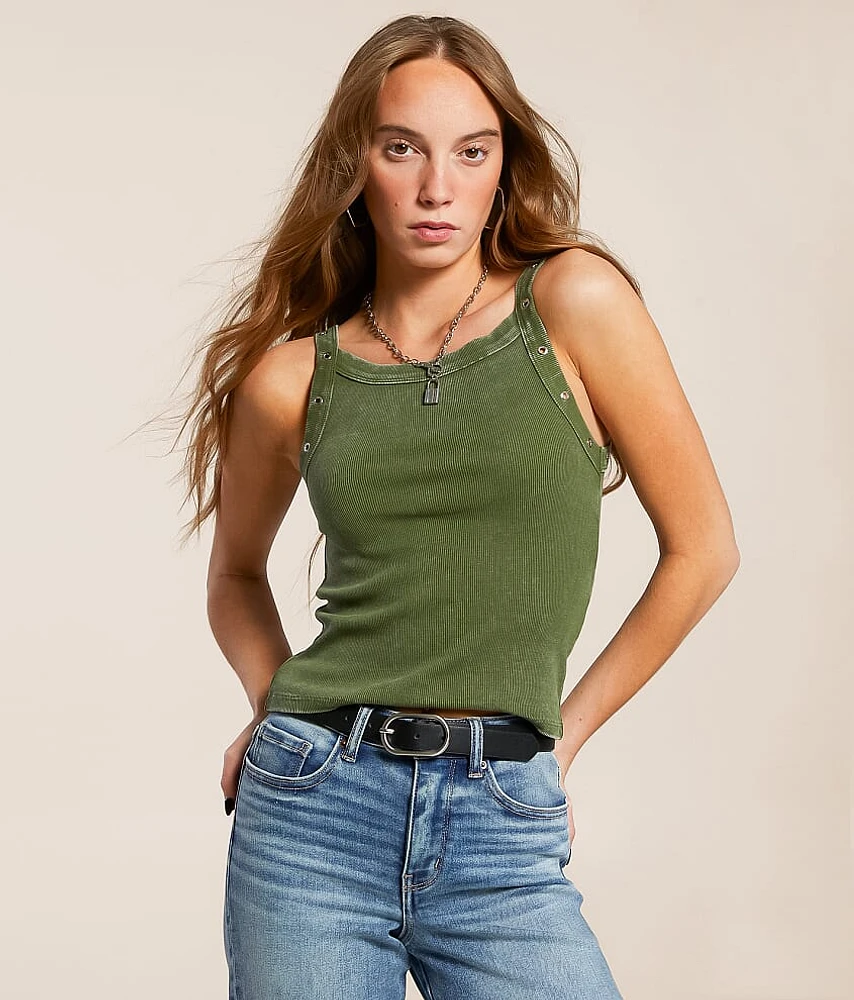 Washed Grommet Tank Top