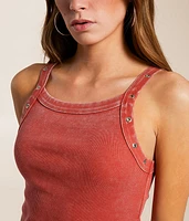 Washed Grommet Tank Top