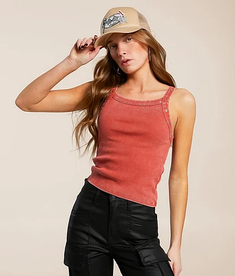 Washed Grommet Tank Top