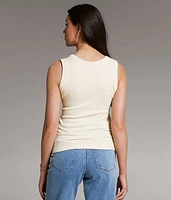 Textured Notch Neck Tank Top