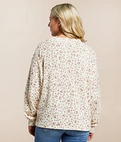 Ribbed Floral Cardigan