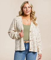 Ribbed Floral Cardigan