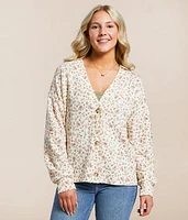 Ribbed Floral Cardigan
