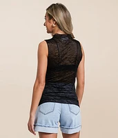 Floral Embroidered Tank Top