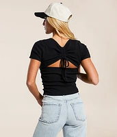Open Back Cinch Tie Top