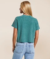 Waffle Knit Cropped T-Shirt