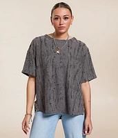 Distressed Overlay Oversized T-Shirt