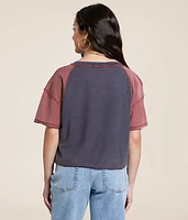 Color Block Cropped T-Shirt