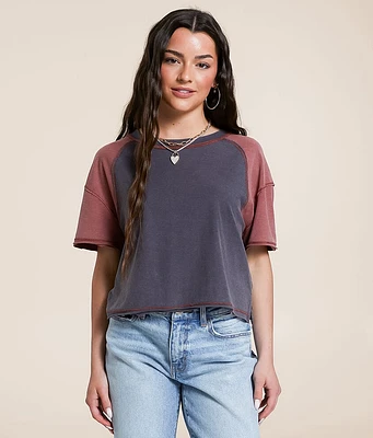 Color Block Cropped T-Shirt