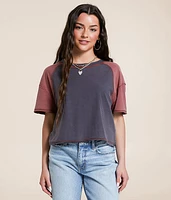 Color Block Cropped T-Shirt