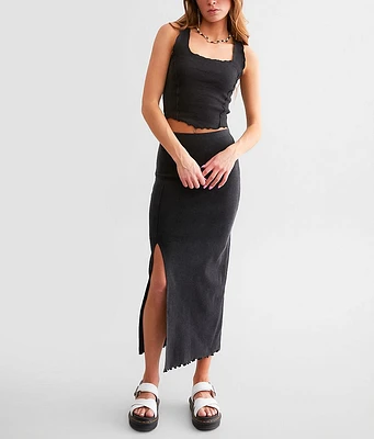 Lettuce Trim Midi Skirt