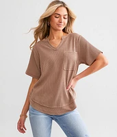 BKE Textured Notch Neck Top