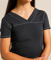Double V-Neck Top
