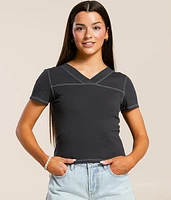 Double V-Neck Top