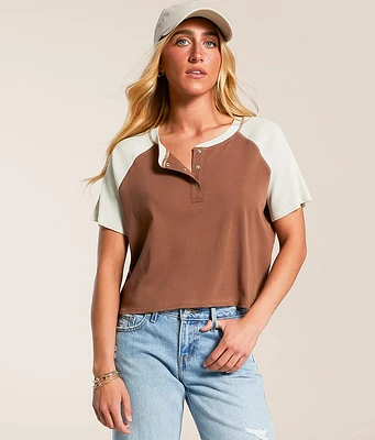 Ribbed Color Block Henley