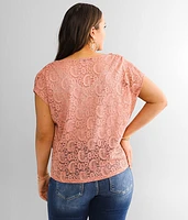 Cowl Neck Lace Top