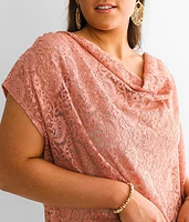 Cowl Neck Lace Top