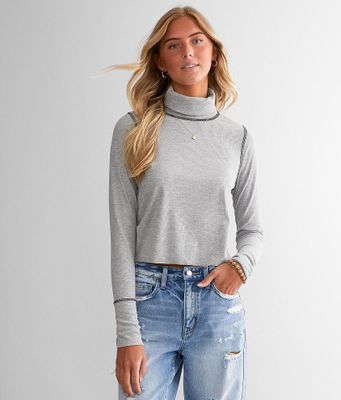 Gilded Intent Turtleneck Cropped Top