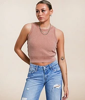 Washed Waffle Tank Top