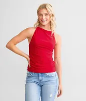 red by BKE Open Back Mesh Tank Top