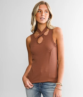 Pieced Halter Tank Top